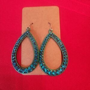 Source Unknown Teal Teardrop Earrings